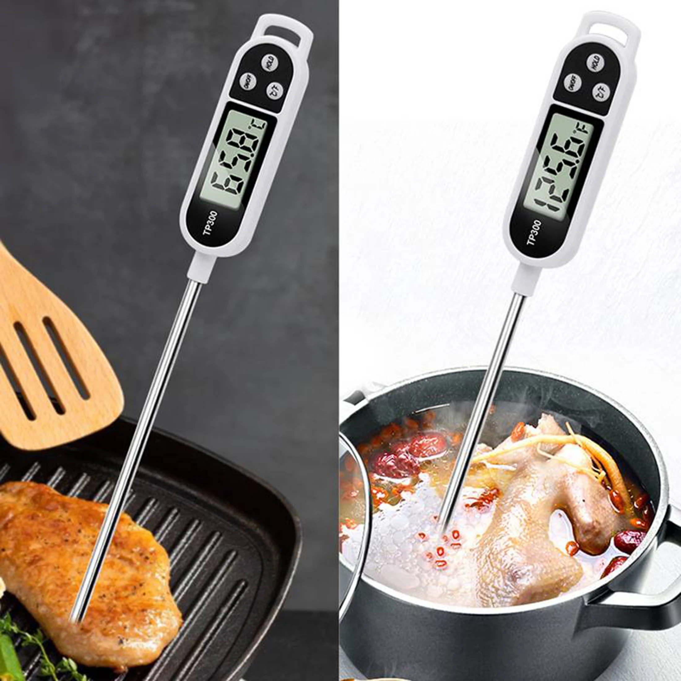 Stainless Steel Probe Cooking Food, Barbecue Stove, Water, Milk, Oil, Liquid Meat, Digital Kitchen Thermometer