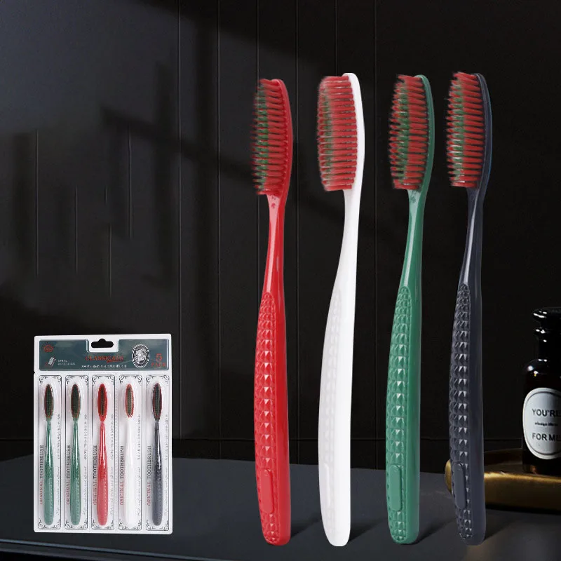 5 PC Adult Toothbrush Head Extended Widened Individual Packing Advanced Soft Bristle Brush Teeth Oral Cleaning Daily Necessities